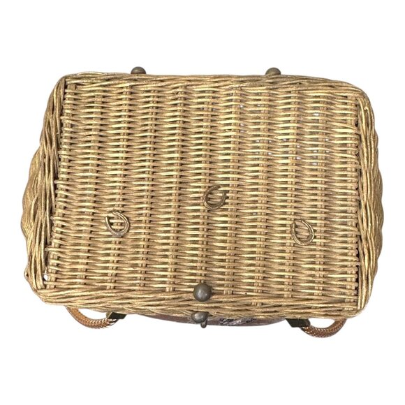 Vintage Midas Of Miami Artisan Horse Handbag Woven Wicker Equestrian Purse Gift - Picture 11 of 13